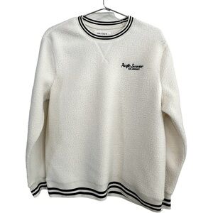 PACSUN Pacific Sun Wear White Fleece Sweatshirt Women’s S Oversized MINTY